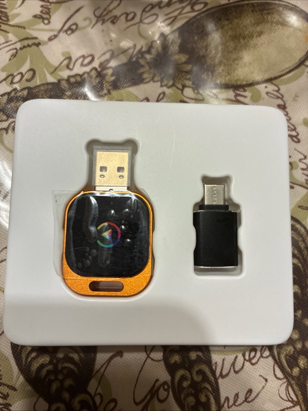 Orange USB OTG Adapter with Micro USB Connector - Universal Mobile File Transfer